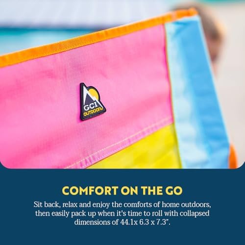 GCI Outdoor Comfort Pro Rocker Camping Chair | Portable Folding Rocking Chair with Durable Armrests & Drink Holder — Sweet Tea - Image 6